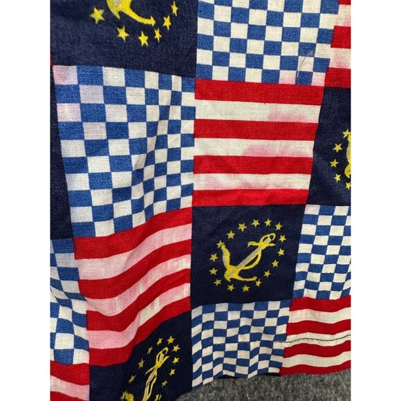 Vintage 90s NAUTICA Mens Nautical Patriotic Cotton Robe O/S American Flag - Picture 10 of 12
